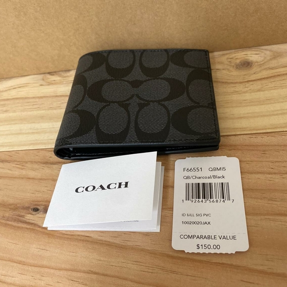 ⚜Coach Id Billfold Wallet In Signature Canvas - Picture 4 of 5